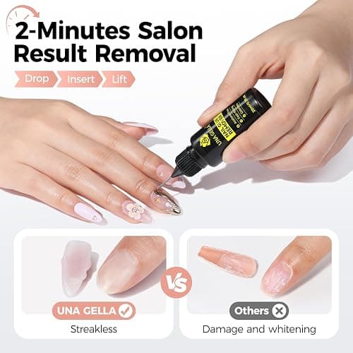 UNA GELLA Nail Glue Remover for Press on Nails，20ml Pinpoint Non-Acetone Gel Nail Glue Remover for Nails Tips，Gentle GLUE Remover with Upgraded Stick Easy Removal DIY Manicure Supply thumbnail 4