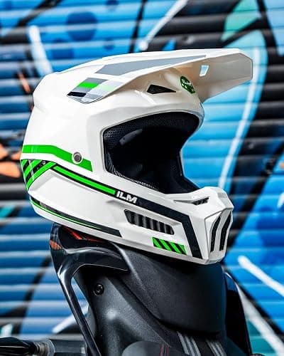 ILM Youth Dirt Bike Helmets Kids ATV Helmet Motorcross BMX Off Road Motorbike with Goggles Gloves Mask DOT Model MT601Y (Spacewalk Green, Youth-Large) thumbnail 6