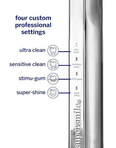 Supersmile Zina45™ Deluxe Sonic Pulse Toothbrush – Rechargeable Electric Brush with Angled Head & Travel Case – for Whiter Teeth and Healthier Gums thumbnail 9