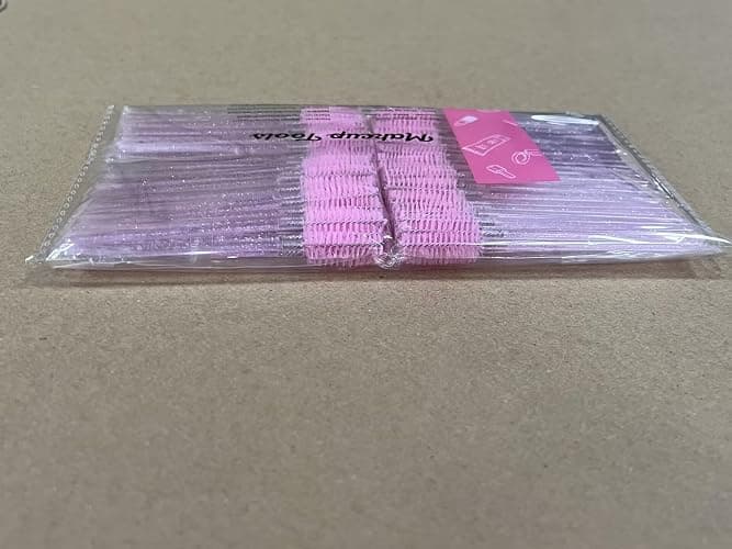 G2PLUS 100 PCS Disposable Eyelash Brushes Spoolies: Pink Crystal Mascara Wands Applicator for Eyelash Extensions thumbnail 9