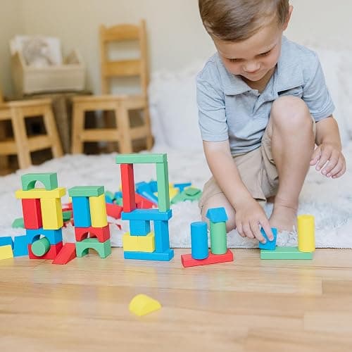 Melissa & Doug Wooden Building Blocks, 100-Piece Set of Sorting & Stacking Toys in 4 Colors and 9 Shapes, Classic Toddler Toys for Girls & Boys Ages 2+ - FSC Certified thumbnail 8