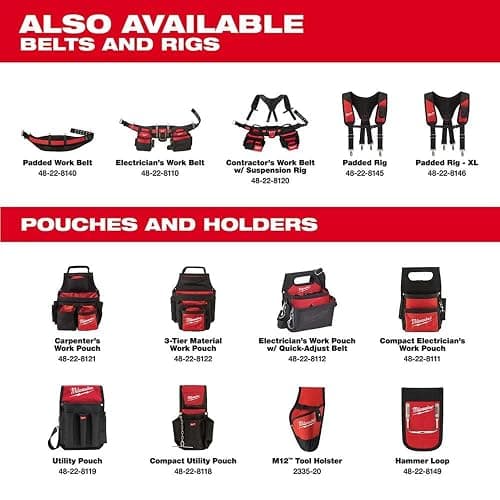 Milwaukee 48-22-8120 Contractor Work Belt with Suspension Rig thumbnail 6