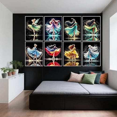 RYMILIE 8 Pack Diamond Painting Kits for Adults,Diamond Painting Kits,5D Princess Diamond Art Kits for Adults Beginner Gem Art Full Drill Diamond Dots Art Home Wall Decor 12x16inch thumbnail 3