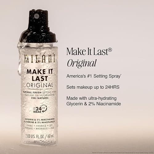 Milani Setting Spray + Primer, Make It Last Original - Natural Finish with Niacinamide for Hydration, Setting Spray for Makeup and Face Primer, 3-in-1 Prime + Hydrate + Set, 2.03 Fl. Oz thumbnail 3