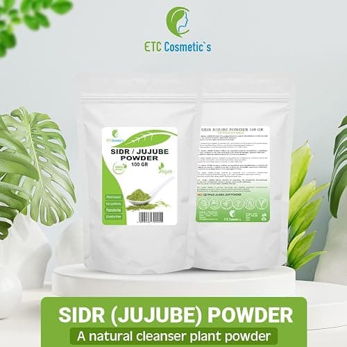 SIDR (JUJUBE) POWDER 100 gr - Polvo vegetal limpiador natural | Adecuado para todo tipo de cabello, incluyendo cabello fino, débil y dañado | 100% natural (100 gr) thumbnail 6