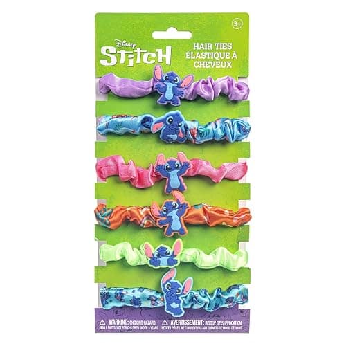 Stitch 6 Piece Hair Scrunchie Set, Hair Accessories for Girls, School Rewards Party Favors, Stocking Stuffer, Birthday Gift, Spa Days, Makeovers, Ages 3 and up, by Townley Girl - Image 1