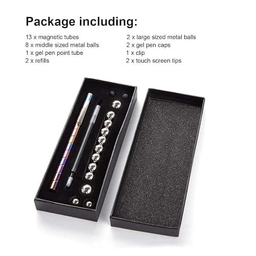 HKDGYHON Toy Pen, Decompression Magnetic Metal Pen, Multifunction Writing Magnet Ballpoint Pen, Gift for Kids or Friends (Colorful) thumbnail 3
