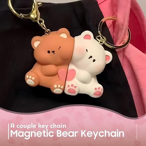 donciety Valentines Day Gifts, Bear Couple Keychain, Matching Keychains Cute Couple Gifts for Girlfriend Boyfriend Couples Matching Best Friend Keychain Birthday Valentine's Wife Husband Wedding thumbnail 3
