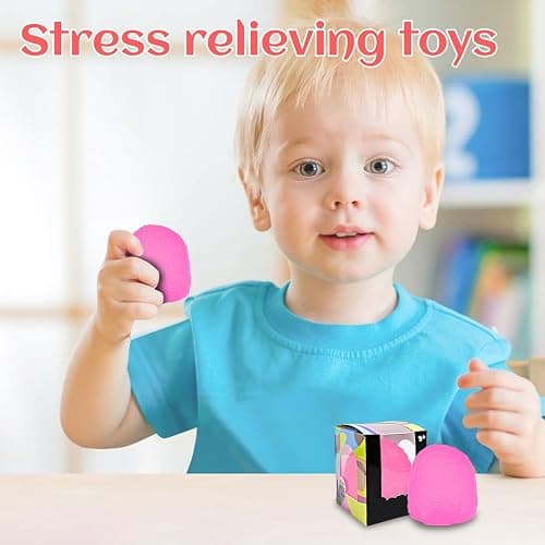 Fidget Toys Super Solid Squeeze Ball Sensory for Stress Relief,Birthday, Easter Basket Stuffers and Party Favors Kawaii Toys Stretchy Desk Toys Squeeze Novelty Gag Gift for Anxiety Relief,Pink thumbnail 4