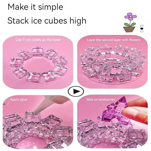 ndodved DIY Imitation Crystal ice Pen Holder nightlight, Plug-in Manual Set LED Warm lamp, Suitable for Bedroom/Children's Room Decoration | Desk/Bedside lamp, Christmas Gift. (Castle Pink) thumbnail 6