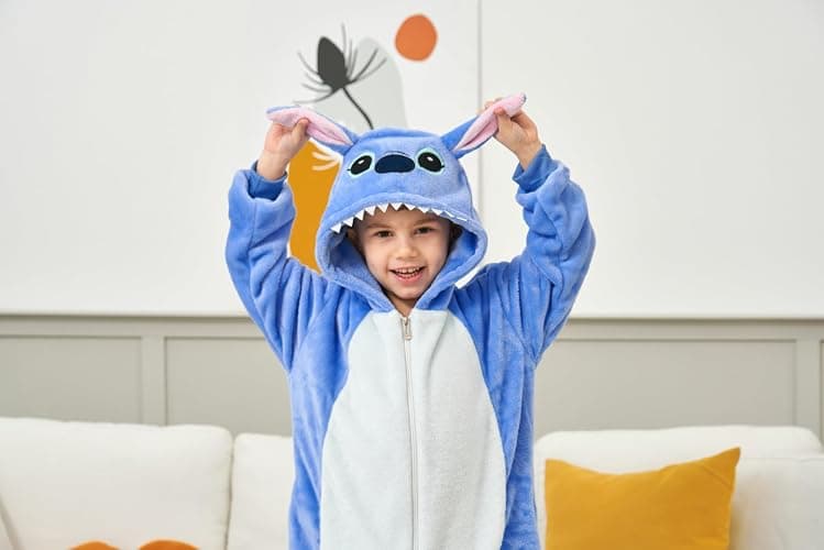 xinhauli Unisex Kids Flannel Animal Onesie Pajamas - Cosplay Costume for Halloween and Home thumbnail 2