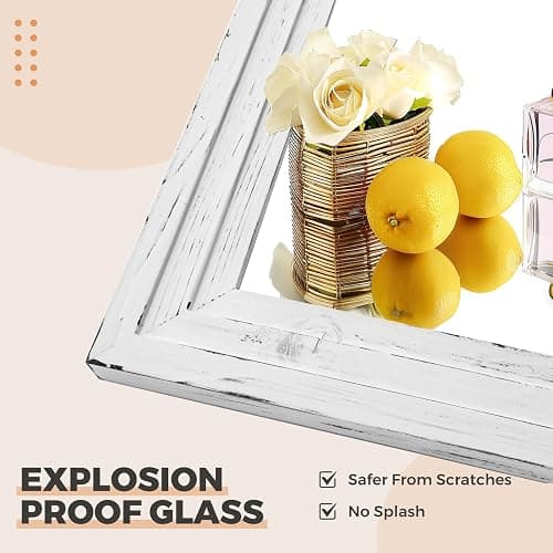 YLYHSST 65"x24" Full Length Mirror Solid Wood Frame Floor Mirror for Living Room, Bedroom Hanging or Leaning, White thumbnail 3