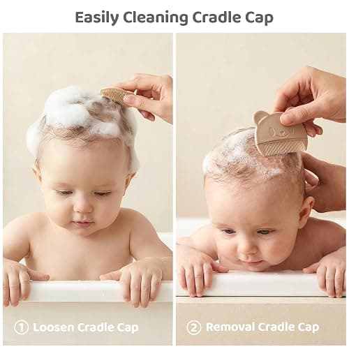 5 Piece Baby Hair Brush Set, Wooden Baby Brush and Comb Set with Natural Soft Goat Hair Bristles, Cradle Cap Brush, Baby Essentials Grooming Kit for Boy Girl thumbnail 4
