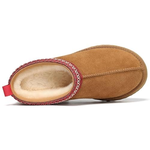 Women's Slippers Platform Mini Boots Short Ankle Boot Fur Fleece Lined House slippers Anti-Slip Boot For Outdoor thumbnail 5