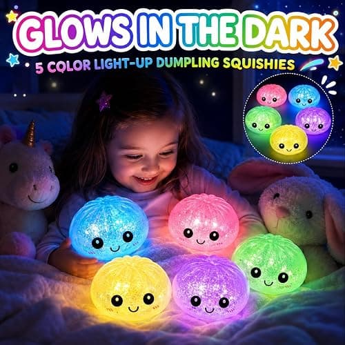 Light Up Squishy,Glowing Squishies with Mystery Box ,Sensory Stress Dough Ball Squeeze Toys for Stress Relief ,Soft Squeeze for Stretchy Desk (Yellow) thumbnail 3