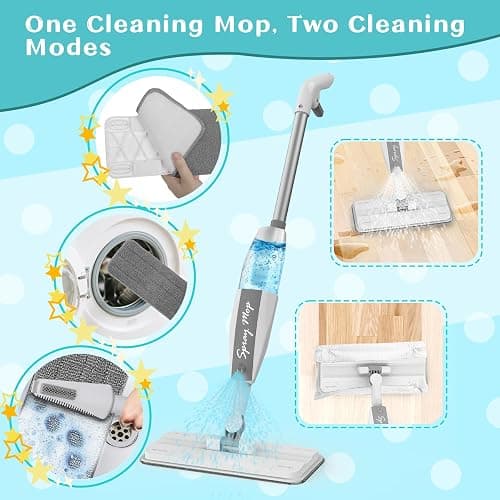 Toddler Mop that Really Works - Kids Spray Mop - Mini Size Cleaning Toy Set, Interactive Pretend Play Montessori Toys Gift for Toddlers Boys Girls Ages 3-6 thumbnail 6