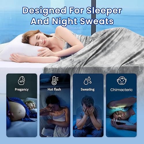 Topcee Cooling Throw Blanket for Night Sweats Decorative Tie Dye, Absorbs Heat to Keep Cool on Warm Nights, Q-Max 0.5 Cooling Blankets for Hot Sleepers, Cool Lightweight Sofa Throw Blanket (50"x70") thumbnail 4