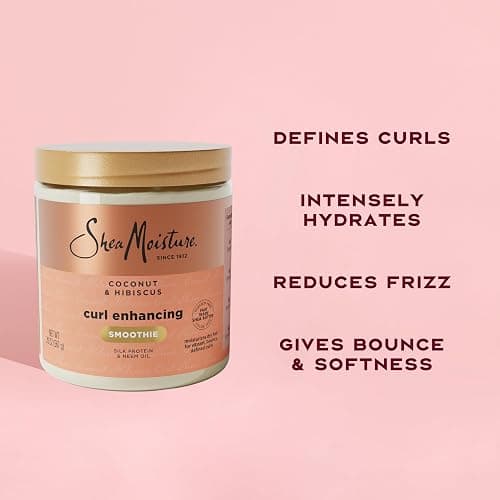 SheaMoisture Curl Enhancing Smoothie Hair Cream Coconut and Hibiscus for Thick, Curly Hair Sulfate Free and Paraben Free Curl Cream 20 oz thumbnail 6