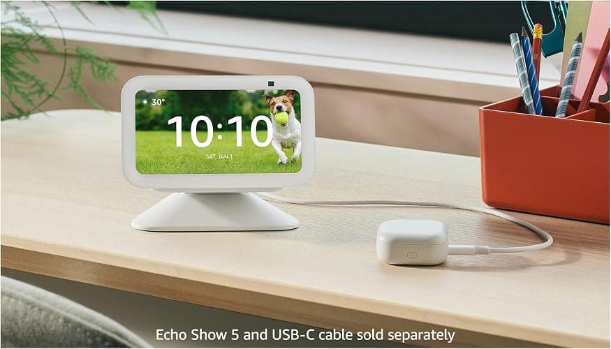 Echo Show 5 (3rd Gen) with Adjustable Stand with USB-C Charging Port | Charcoal thumbnail 8
