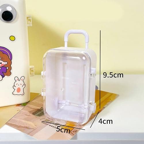 ZHORCIN Miniature Luggage Suitcase Storage Trolley Case Travel Holiday Toy Candy Box Handbag Model For Dolls Accessory thumbnail 7