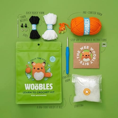 The Woobles Crochet Kit for Beginners - Easy Arts and Crafts Knitting & Crochet Animals Kit As Seen On Shark Tank - Felix The Fox thumbnail 2