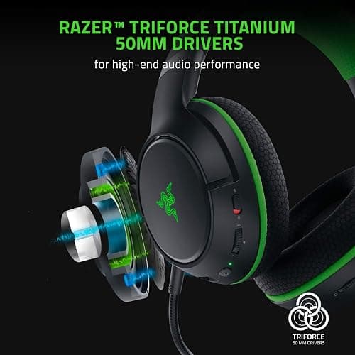 Wireless Xbox Gaming Headset: Razer Kaira Pro with Titanium Drivers & Supercardioid Mic - Black thumbnail 2