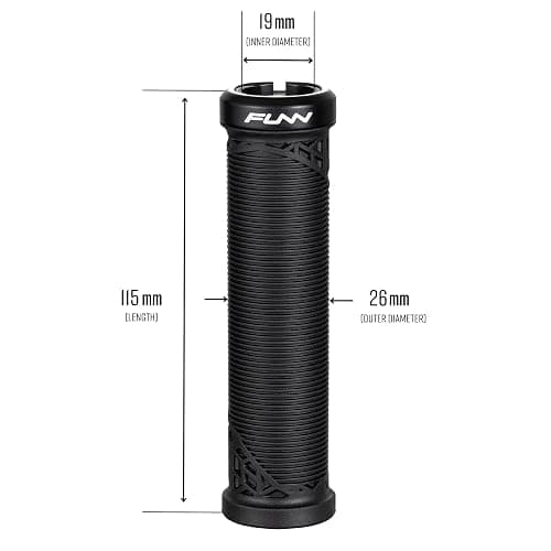 Funn Hilt JR Mountain Bike Handlebar Grips With Single Lock On Clamp, Bicycle Handlebar Locking Grips with 19 mm Inner Diameter, Short Bicycle Grips For Youth, Girls and Boys thumbnail 3