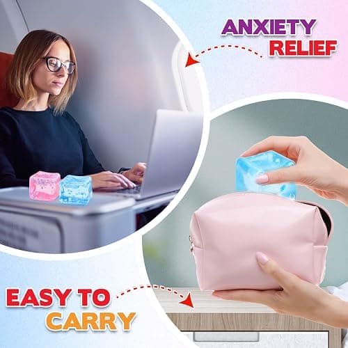Chridark Ice Cube Fidget Toy for All Ages: 2 Pack Sensory Squishy Fidget Toys, Square Stress Balls, Classroom Prizes, Anxiety Relief Stress Cube Gift for Kids Teens Adults thumbnail 7