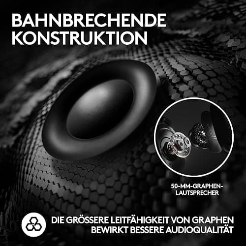 Logitech G PRO X 2 LIGHTSPEED Wireless Gaming Headset, abnehmbares Boom-Mic, 50-mm-Graphen-Treiber, DTS:X-Kopfhörer 2.0–7.1 Surround, Bluetooth/USB/3,5 mm Aux, PC, PS5, PS4, Nintendo Switch - Schwarz thumbnail 4