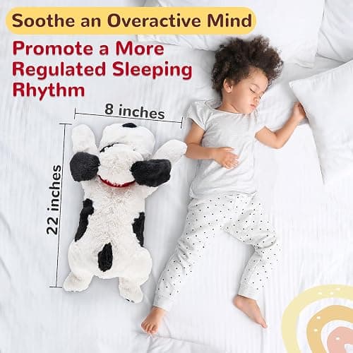 meowtastic Black & White Dog Weighted Stuffed Animals - 22 Inch 4.5 Pounds Weighted Plush Dog Stuffed Animals - Big Stuffed Dog Plush Pillow - Cute Plush Toys Gifts for Kids & Adults (22" 4.5 lbs) thumbnail 2