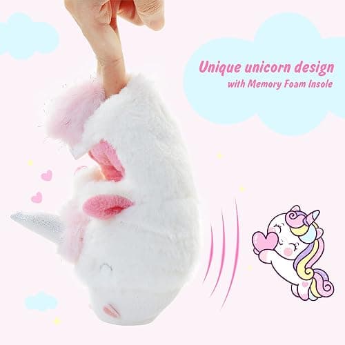 LA PLAGE Girls Unicorn Slippers for Toddler Kid Comfortable Wave-like Cozy Soft House Slippers for Toddler Girl thumbnail 4