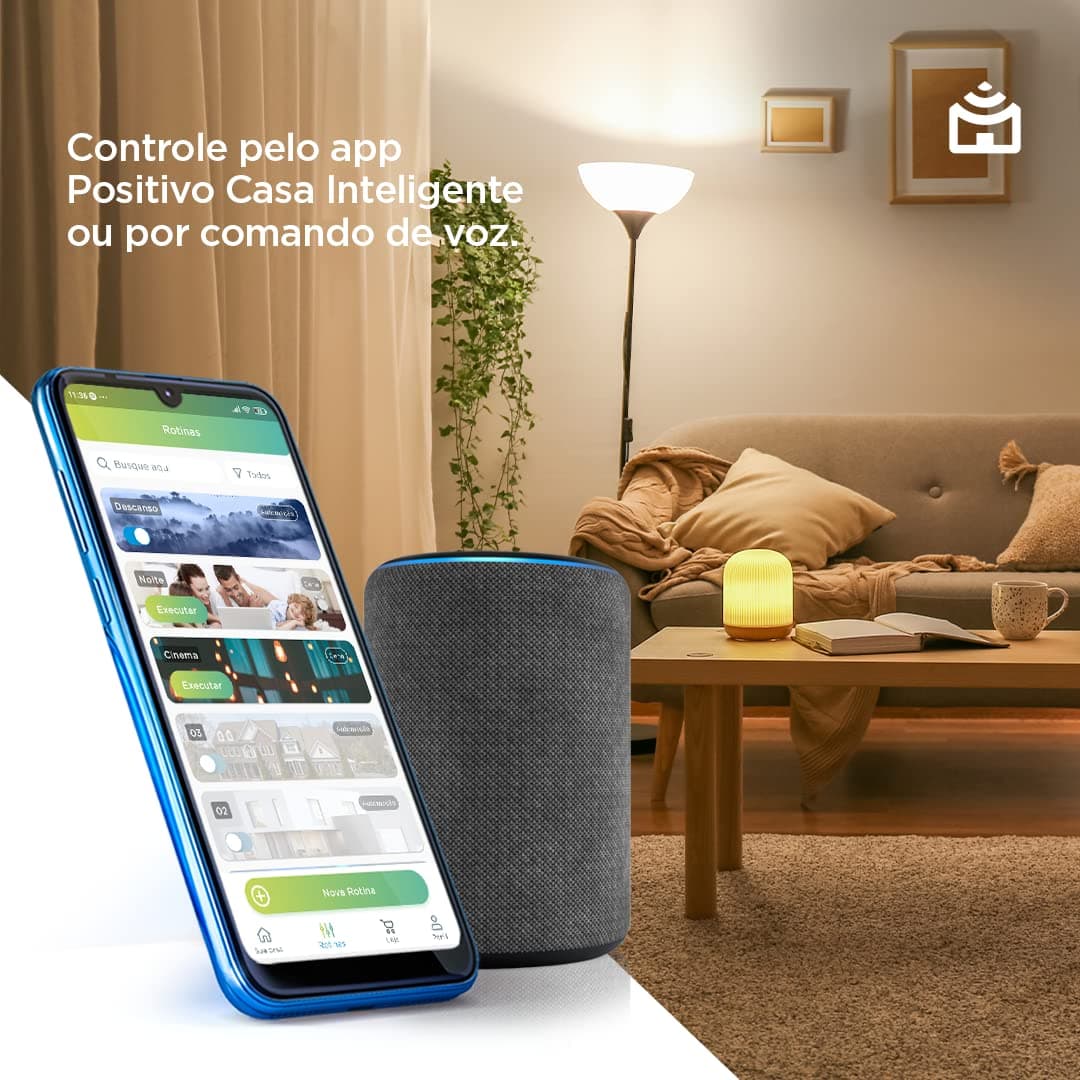 Kit Casa Eficiente Positivo Casa Inteligente, mais economia para sua casa conectada, contém 4 itens (2x Smart Plug Wi-Fi, 2x Smart Lâmpada Wi-Fi), Bivolt – Compatível com Alexa thumbnail 7