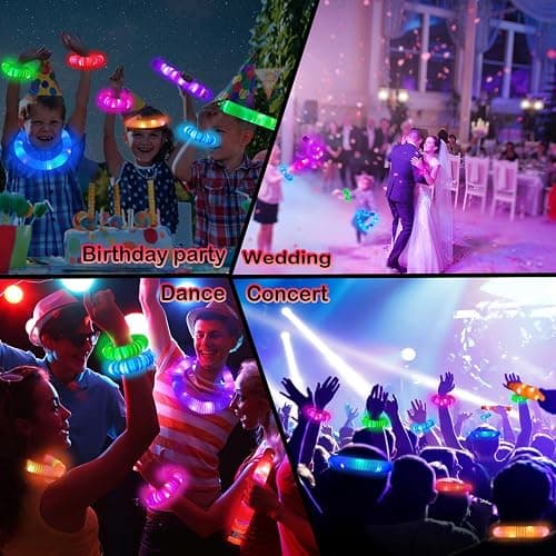 Glow Sticks Party Favors for Kids 12 PCS-Christmas Glow in Dark Party Supplies for Toddlers,Light Up Necklace Bracelet Accessories for Boys Girls,Neon Decoration for Birthday New Years Eve Camp Care thumbnail 6