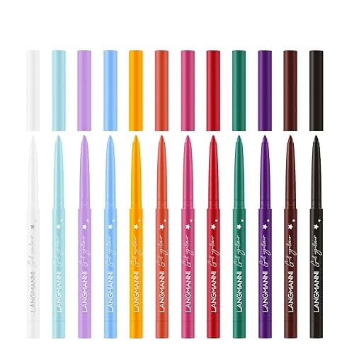 12 Colors Eyeliner Set - Matte Colored Gel Eyeliner Pencils, Waterproof, Smudge-Proof, Long-Lasting Gel Pencils - Natural Eye Liner for Older Women, lapiz de ojos delineador de ojos contra el agua thumbnail 7