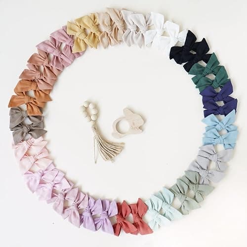 Prohouse 40 PCS Baby Girl Hair Clips, Alligator Hair Bows for Toddlers & Kids, Baby Hair Accessories - Vibrant thumbnail 6