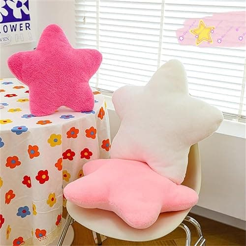 Herfair Kuschelkissen Kinder Sternkissen, Weiche Flauschige Sternform Zierkissen Sofakissen, Plüsch Kissen Dekokissen für Kinderzimmer Schlafzimmer Deko (Weiß,30 cm) thumbnail 4