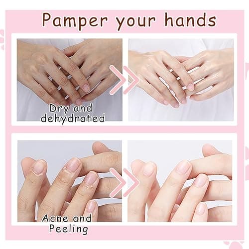 DWDiWen Hand Masks, 6 Pairs Hydrating Exfoliating Hand Peeling Mask, Smooth Hand Masks Moisturizing Gloves Overnight for Dry, Rough, Cracked Hands, Hand Skin Moisturizer Glove for Women Men（A thumbnail 4