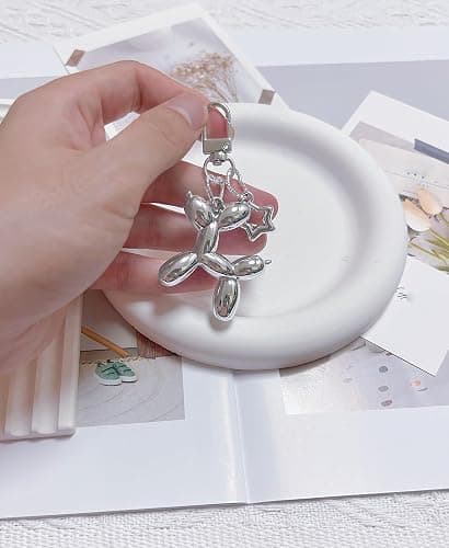 LAEKOU Star Balloon Dog Keychain for Women, Cute Y2K Key Chain Accessories, Aesthetic Charms for Bag Backpack thumbnail 5