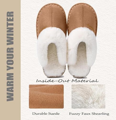 Coswind Hausschuhe Damen Herren Winter Warme Synthetik Lammfell Kunstfell Plüsch Flauschige Fell Weiche Rutschfeste Pantoletten Indoor Outdoor thumbnail 7