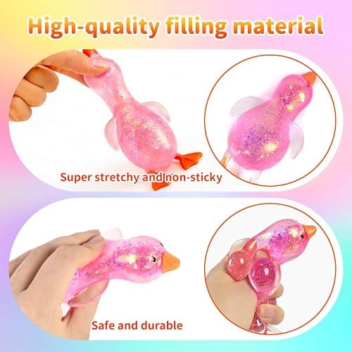 Cute Duck Squishy Sugar Stress Ball, Soft Duck Stress Relief Sugar Ball Squishy Ultra Squishy and Moldable Slow Rise Relaxing Sensory Stress for Anxiety (Pink) thumbnail 4