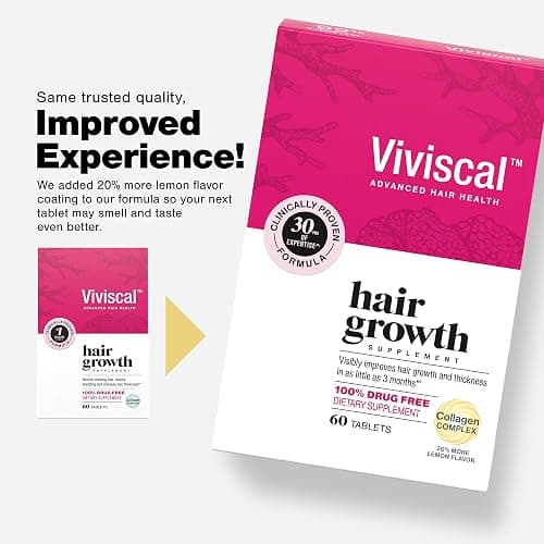 Viviscal Hair Growth Supplements For Women For Thicker, Fuller Hair, Nourishes Thinning & Loss, With Proprietary Collagen Complex, 60 Tablets, 1 Month Supply thumbnail 2