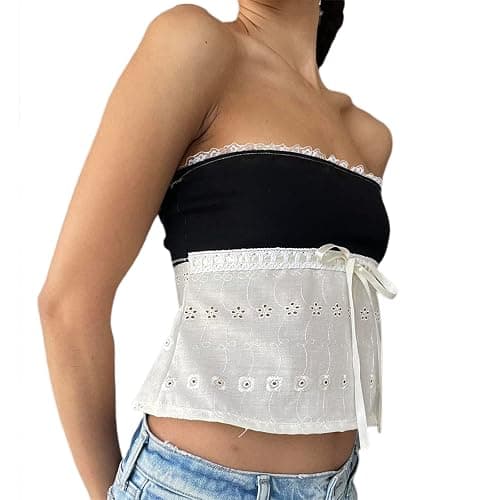 Women Y2k Backless Crop Top Sexy Tie Up Spaghetti Strap Camisole Shirt Cute Summer Tops thumbnail 4