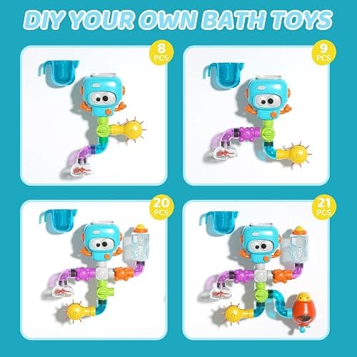 DOLIVE Bath Toys for Kids Ages 4-8, DIY Assembly Water Pipe Building Kit, Interactive Water Toy for Toddlers 3-5, Educational STEM Learning Gift for Boys and Girls thumbnail 5
