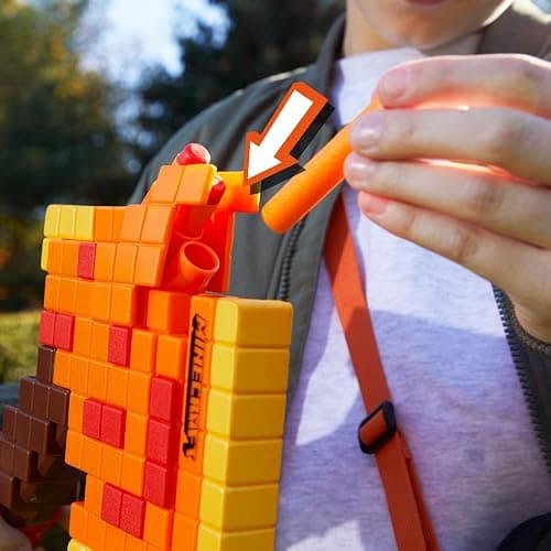 Nerf Minecraft Firebrand, Dart Blasting Axe, 6 Nerf Elite Foam Darts, Design Inspired by Minecraft Axe in The Game, Pull Down Priming, Minecraft Toys thumbnail 9
