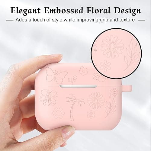 MATEPROX Silikon Hülle Kompatibel mit AirPods Pro 3. Generation 2025 Kratzfeste Schutzhülle mit Karabiner und Kopfhörerhüllen-Halter für AirPods Pro 3-Rosa thumbnail 6