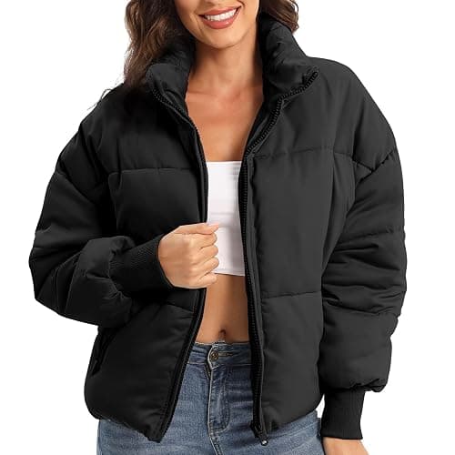 Acubozzntb Women's Puffer Jacket Long Sleeve Zip Up Warm Baggy Winter Jackets for Women thumbnail 2