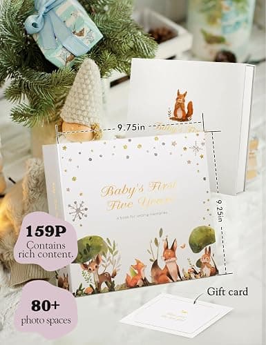 First 5 Year Keepsake Baby Memory Book for Girls and Boys, A Milestone Baby Books for Baby Shower, Gender Neutral Baby Items Baby Photo Albums, Baby Gifts for Gender Reveal, 4 Flying Butterfly thumbnail 3