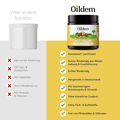 Oildem Beef Tallow Creme, Rindertalg Skincare, Halal, 110ml thumbnail 2