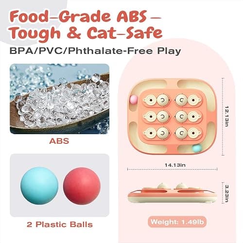 KADTC 2 Ways to Play 2 Levels in 1 Cat Treat Puzzle Toy & Track Balls for Indoor Cats Puzzles Feeder Kitten Stimulating Enrichment Toy Sensory Activity Kitty Interactive Entertainment Games thumbnail 3