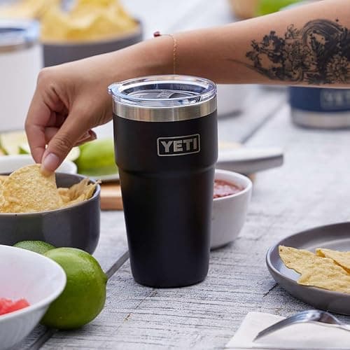 YETI Rambler 20 oz Stackable Tumbler, Stainless Steel, Vacuum Insulated with MagSlider Lid, Cape Taupe - Cape Taupe thumbnail 2